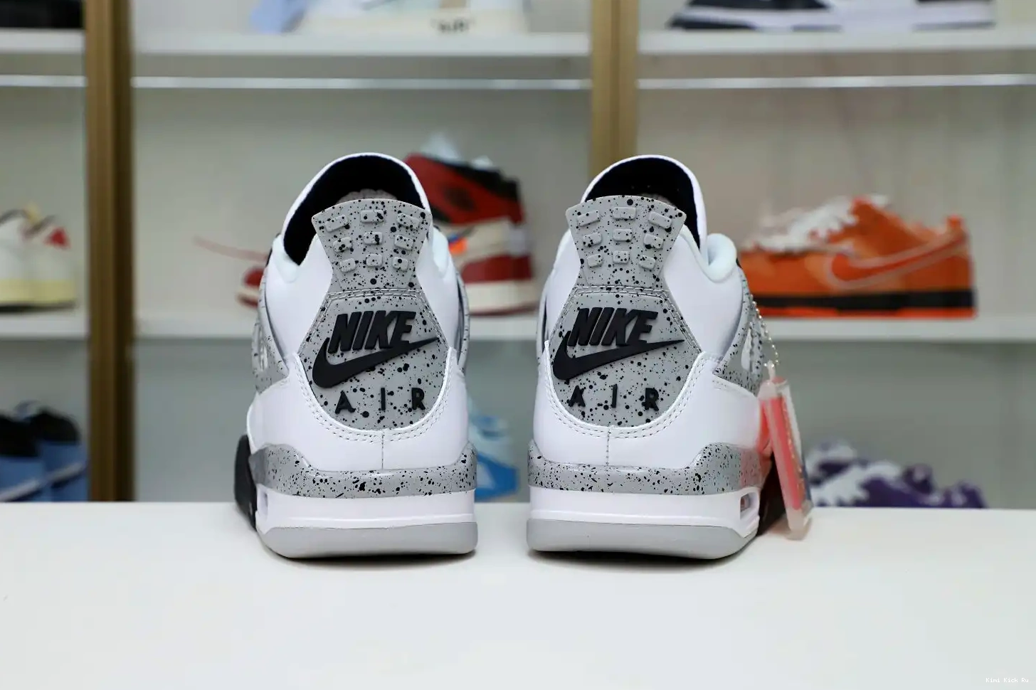 White Jordan 4 Kimikick Retro Air Cement 0328